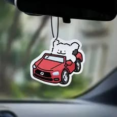 Pendente aromatizador de ar para uso interno no carro, com fragrância duradoura em formato de ursinho fofo.