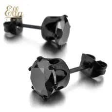 ELLASTORE 1Pc Punk Homens Mulheres 6/8Mm Preto Seis Garras Brincos De Zircônia Cubic Stud Earrings Jóias
