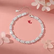 ELLASTORE Pulseira Feminina Comprimento Ajustável Trevo De Quatro Folhas Coração Pingente Simbolizando Amor Sorte Joia P