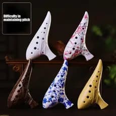 sunshineyy Cerâmica Fácil Usar 12 Buracos Ocarina Iniciante Instrumento Expressão Sonora Para Instruções