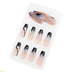 sunshineyy 24 Peças Cobertura Unhas, Bailarinas Longas, Falsas, Gradiente, Cham