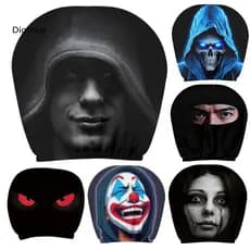 Tool-free Car Seat Cover Breathable Pillowcase Funny Halloween Cartoon Headrest Covers Universal Elastic Neck Pillow Pro