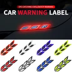 garonne-6Pcs Fita Reflexiva Do Carro Anti-Risco Fibra De Carbono 3D Aviso De Segurança Filme Decoração Decalques Suprime