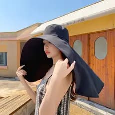 Chapéu De Guarda-Sol Com Beirais Grandes Para Mulheres , Xale De Aba Larga Pescoço , Caminhada Pesca Praia Resistente A