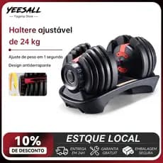 Haltere De Musculação Ajustável Portátil Com Base E Trava Rápida Para Academia E Treino Em Casa