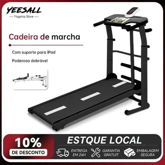 Esteira De Caminhada Mecânica Fitness Dobravel Sem Motor Academia Treino Em Casa Display Alta Resistência