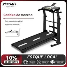 Esteira De Caminhada Mecânica Fitness Dobravel Sem Motor Academia Treino Em Casa Display Alta Resistência