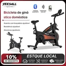 Bicicleta Ergométrica Spinning Ajustável Silenciosa Volante Resistente Treino Emagrecimento Doméstico Suporta Até 150kg