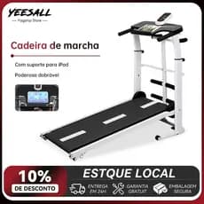 Esteira De Caminhada Mecânica Fitness Dobravel Sem Motor Academia Treino Em Casa Display Suporta 120kg