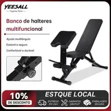 yeesall Banco de ajustável com extensor de pernas e apoio Scott – para supino, treinos em casa e na academia