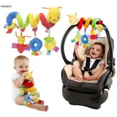 Brinquedo de pelúcia em forma de lagarta adequado para bebês de 0 a 3 anos.