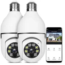 KIT2 Waterproof Infrared Security Camera with 360° Wireless Outdoor LED Light, 2.4G Wi-Fi