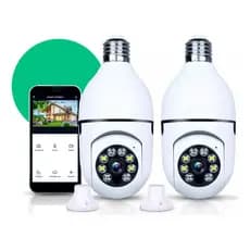 Câmera De Segurança Infravermelha À Prova D'água Com 360 ° Luz LED Externa Sem Fio 2.4G Wi-Fi