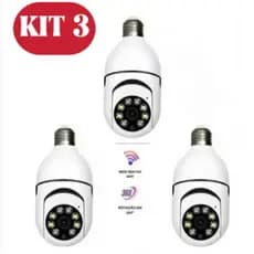 KIT 1/2/3/4 360 ° Câmera Giratória Sem Fio IP Wi-Fi Com Montagem De Luminária PTZ Zoom Full HD Segurança De Visão Noturn