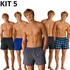 kit 5 Cueca Samba Canção Masculina Short Soltinho Liganete Geladinha Confortavel