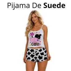 Baby Doll Sortidos Personagens Pijama SUEDE Cropped Ondinha Short Doll de Dormir