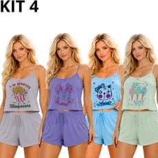 Kit 4 Baby Doll Feminino Malha Premium 100% algodão Leve e Fresquinho