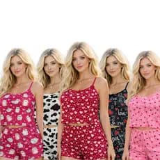 Kit Short Doll Feminino Microfibra Premium Pijama Curto Estampado  Leve e Fresquinho