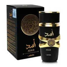 Lattafa Asad Perfume Arabe Masculino Original Eau de Parfum 100ml Ideal Para Encontro Viagem Presente Negócios