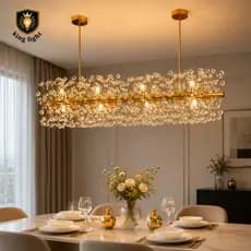 Lustre de Cristal K9 Moderno Luxo para Sala de Estar e Sala de Jantar Luminária Pendente Decorativa Soquete G9 luminaria