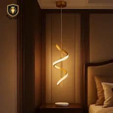 Luminária Pendente LED Espiral Moderna Ajustável Luz Decorativa para Sala Jantar Cozinha Quarto Restaurante