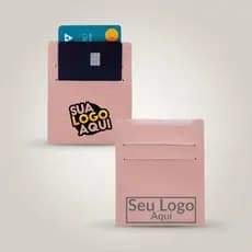 Kit 10 Porta Cartão Personalizado Sua Logo Feminino Masculino Mimo Evento