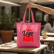 Bolsa Sacola Personalizada Feminina Sua Logo Eco Praia Shopping de ombro Nylon