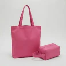 Kit Bolsa feminina Tote + Necessaire Pequena Nylon 600 Shopping Média de ombro