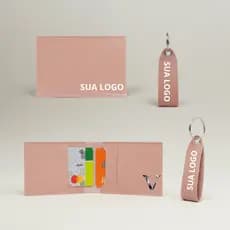 Kit Porta Cartão + Chaveiro Feminino Masculino slim Personalizado sua logo Mandar no chat