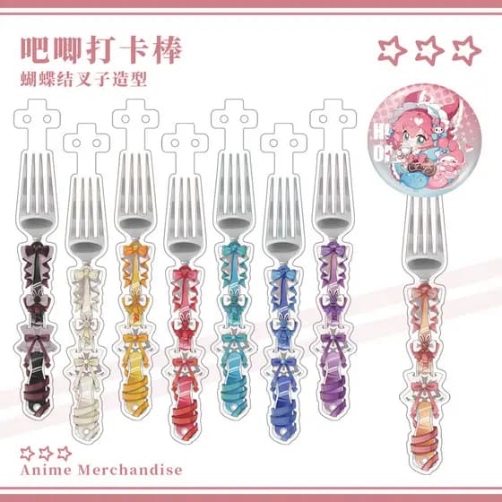 [Estoque pronto] Caracol Meow Fantasia Emblema Bowknot Garfo Bar Armazenamento Punch Stick Acrílico Valley Beauty WJG