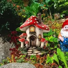 [Estoque pronto] DC11015 Jardim PVC Soquete Criativo Floresta Cogumelo Cabana Decorações de Jardim Atmosfera Pastoral De