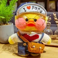 30cm Larafan Café Pato Amarelo De Pelúcia Brinquedo Patinho amarelo Brinquedos De Pelúcia Infantil Presentes Para Bebês