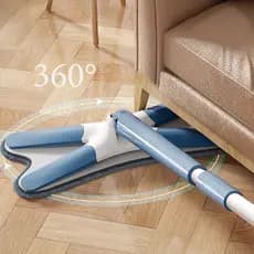 Rodo Limpa Chão Multiúso Mop Giratório 360 Esfregão Mágico Flat Twist Cabo Longo 130cm Embaixo De Móveis
