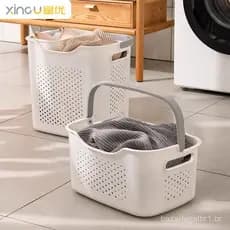 Cesto de roupa suja Xingyou para banheiro de casa, cesto de lavanderia para guardar roupas sujas, cesto de armazenamento