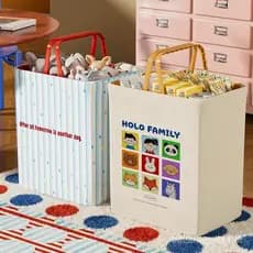 Cesto de roupa suja portátil de tecido para roupas sujas e brinquedos, cesto de roupa dobrável de grande capacidade, ces