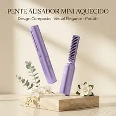 Escova De Alisamento Capilar Alisador De Cabelo Aquecido Recarregavel Mini Pente Portatil MCH Cerâmica