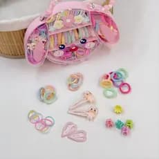 Acessorios De Cabelo Para Crianças Presilhas Fofas E Liguinhas Coloridas Estojo De Coelhinho Com Alça Presente Lindo