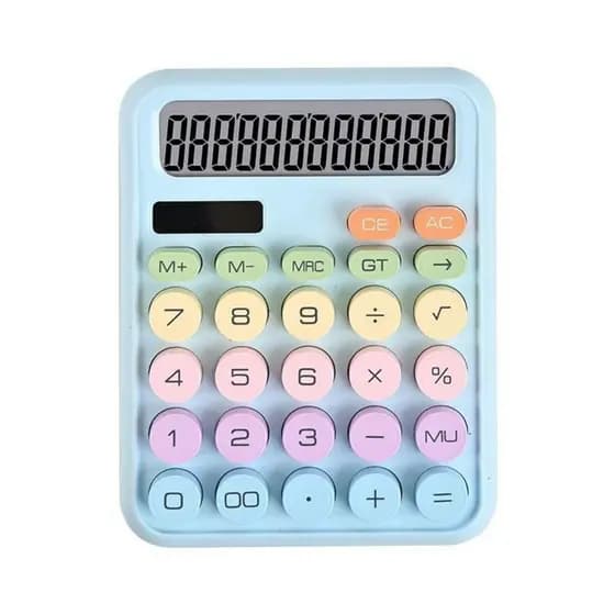 Calculadora De Mesa Colorida Teclado Mecanico 12 Digitos Teclas Grandes Antierro Para Comercio Loja E Escritorio