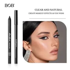 Lápis delineador em gel preto de longa duração Bob, à prova d'água, não borra, não desbota, cor natural, ideal para inic