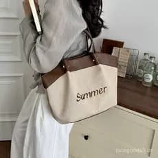 Bolsa tote de grande capacidade em estilo japonês para mulheres, novo modelo de nicho coreano, versão coreana de bolsa a