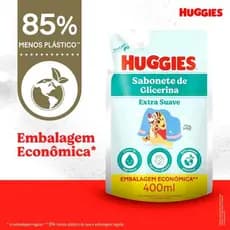 Refil Sabonete Líquido Huggies Extra Suave Glicerina 400ml - Banho do Bebê