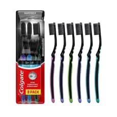 Kit 6 Escovas de Dente Colgate Slim Soft Black Carvão Ativado Macia Cerdas Ultrafinas Limpeza Profunda Original Promocio