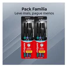 Combo 6 Unidades Escova Colgate Slim Soft Black Com Carvão Leve Mais Pague Menos Kit Econômico Familiar Pronta Entrega