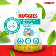 Sabonete Líquido Infantil Huggies Refil 400ml Glicerina Extra Suave - Hipoalergênico