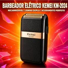 Maquina de barbear Barbeador elétrico sem fio recarregável Kemei Classic Shaver Km 2024 - Bivolt