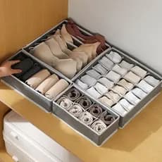 Conjunto 4Pçs Dobráveis De Organizadores Anti Poeira Para Roupas Para Seu Gavetas Ou Guarda Roupa