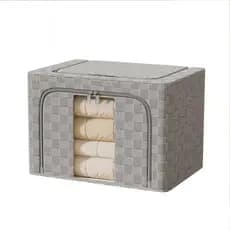Caixa Organizadora Roupas Brinquedos Lençol Edredom Guarda Roupa Dobrável Visor Transparente