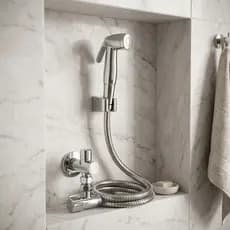 Ducha Higienica Registro 1/4 Volta Gatilho ABS Cromado Conforto Banho Intimo Mangueira Aço Inox