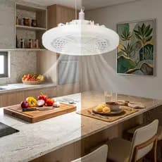 Mini Ventilador De Teto Silencioso Ventilador Com Luz Lâmpada LED Inteligente Regulação De Vento Para Quarto Bebê