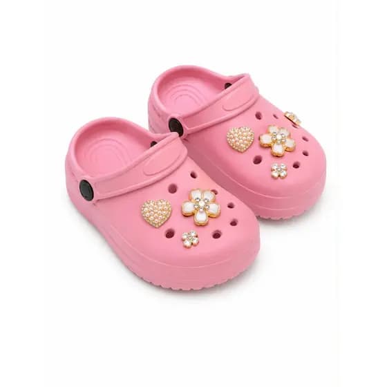 Babuche Infantil Menina Baby Papete com Pingentes Sortidos Sandalia do Bebê